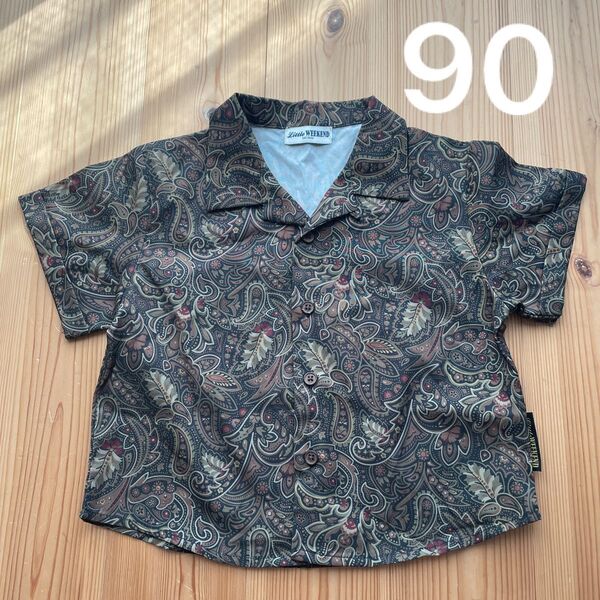 little weekend 半袖 ペイズリー シャツ 90 リトルウィークエンド