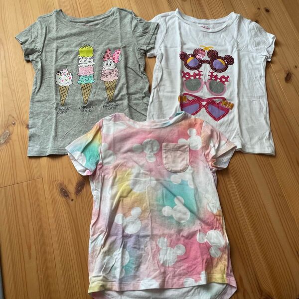 Disney ディズニー ミニー 半袖Tシャツ スパンコール 3枚セット 110 120