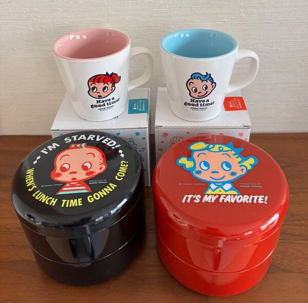 ミスタードーナツ オサムグッズ(非売品) ミニマグカップ×2ケ ミニ重箱(お弁当箱)×2ケ…計4ケ