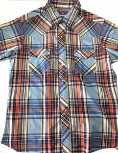 【USAインポート物の古着】『Wrangler／ラングラー』半袖チェックシャツ・L size16- 1/2 （コンディション良好品）