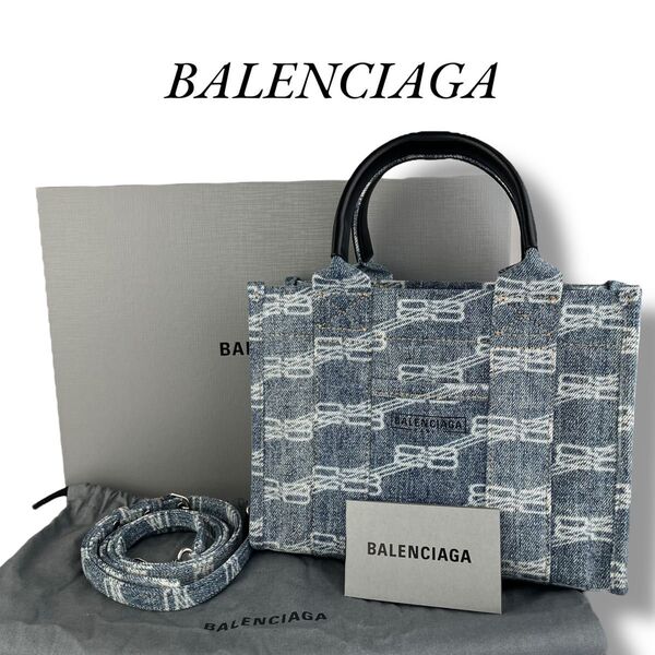 BALENCIAGA バレンシアガ ハードウェアXS 2WAYハンドバッグ デニム