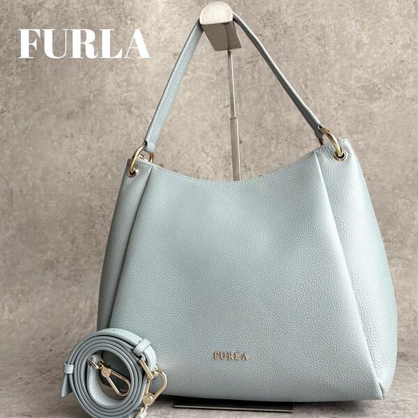 【極美品】FURLA フルラ シエナ ホーボー 2way トート ショルダーバッグ クロスボディ 斜め掛け