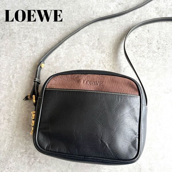 【極美品】LOEWE ロエベ ベラスケス ゴールド金具 ショルダーバッグ クロスボディ 斜め掛け ポシェット