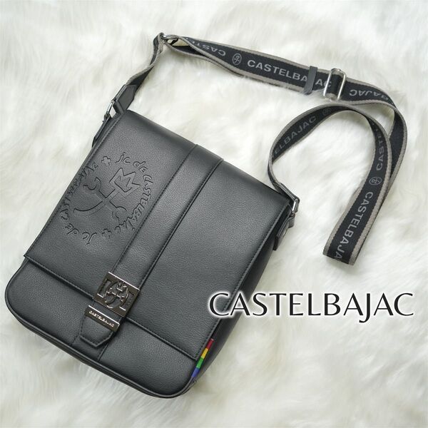 《極美品》CASTELBAJAC ショルダーバッグ ビッグロゴ ブラック