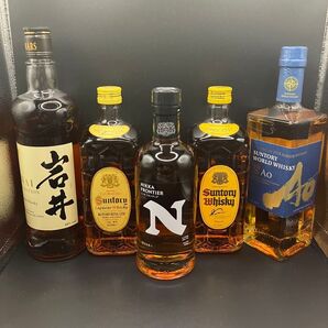 ウイスキー5本セット 岩井、復刻角瓶、角瓶、AO、フロンティア