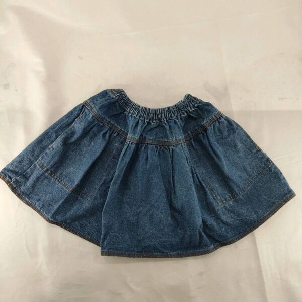 A-6 BeBe べべ 子供服 スカート ミニスカート デニム ブルー ボトムス キッズ ベビー 子ども 女児 女の子