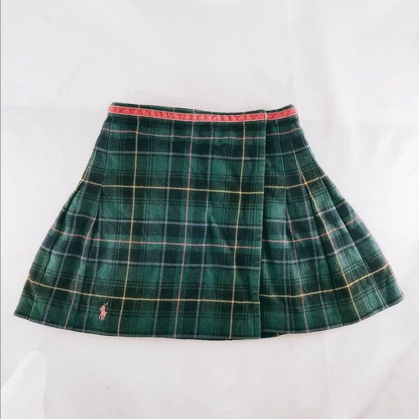 A-7 Ralph Lauren ラルフローレン 子供服 110 スカート ミニスカート グリーン チェック ボトムス キッズ