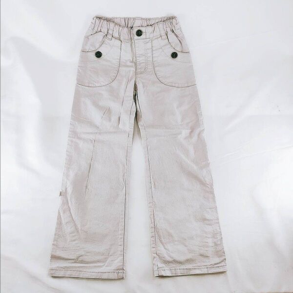 A-4 BeBe べべ 子供服 パンツ 薄いグレー ボトムス キッズ ベビー 子ども スラックス 長ズボン