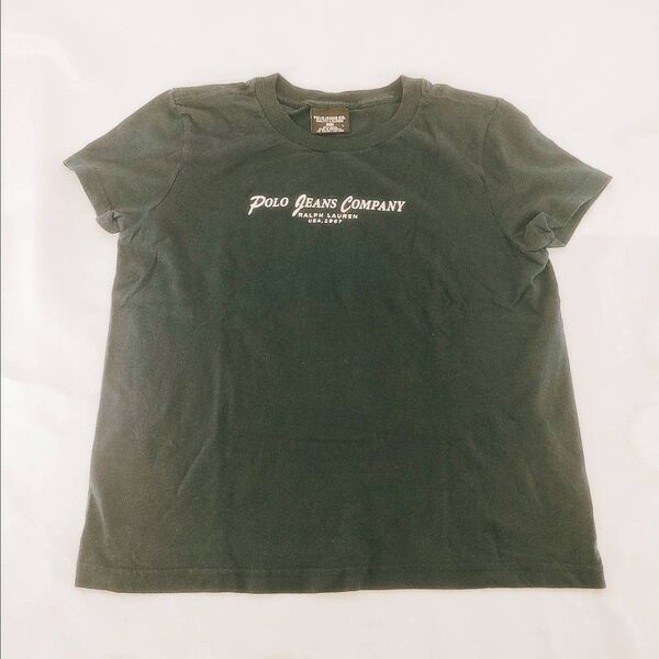 A-4【良品】Polo Jeans Ralph Lauren ラルフローレン 半袖Tシャツ ブラック サイズL 丸首 古着