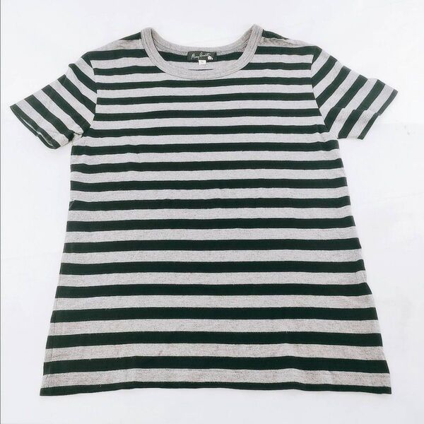 A-22【良品】mary quant マリークワント 半袖シャツ Tシャツ グレー ボーダー カットソー ヴィンテージ 古着
