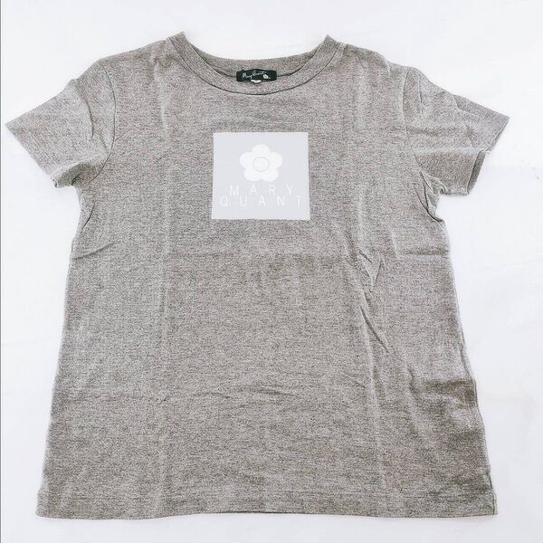 A-23【良品】mary quant マリークワント 半袖シャツ Tシャツ グレー 花柄 カットソー ヴィンテージ 古着 トップス
