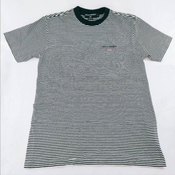 A-23【良品】Polo Sport Ralph Lauren ラルフローレン 半袖シャツ Tシャツ ネイビー ボーダー トップス