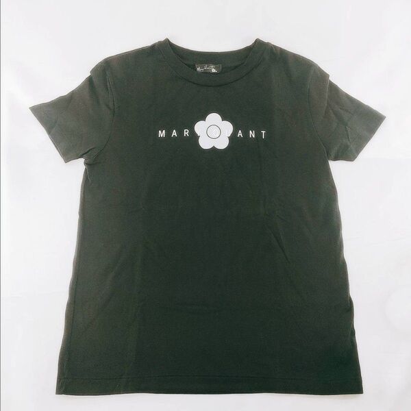A-23【良品】mary quant マリークワント 半袖シャツ Tシャツ ブラック 花柄 カットソー ヴィンテージ トップス