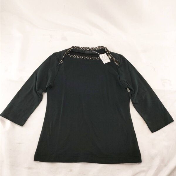 A-24【タグ付き未使用】ingeborg インゲボルグ 長袖シャツ Tシャツ ブラック 黒 ドット 水玉 サイズM カットソー