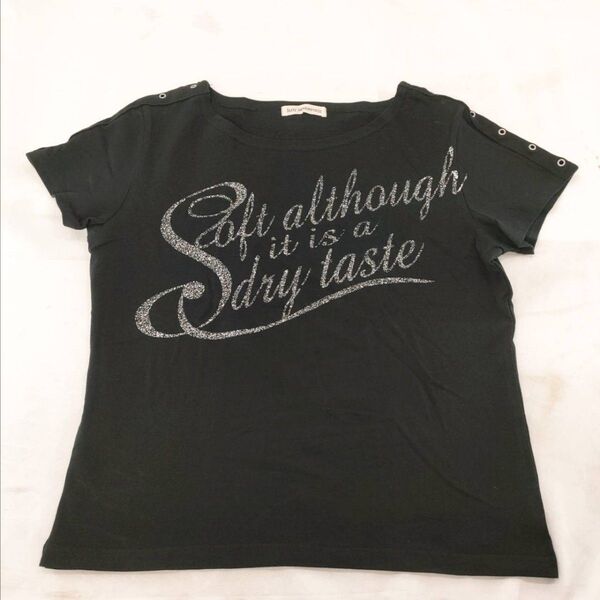 A-25【良品】Suny Madonna サニーマドンナ 半袖シャツ Tシャツ ブラック トップス カットソー ヴィンテージ