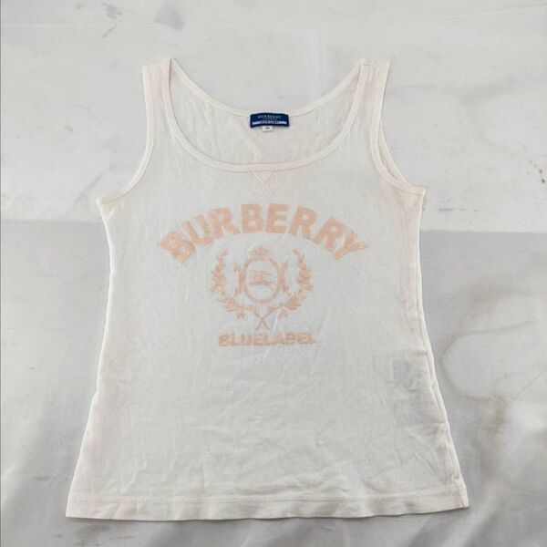 A-25【良品】 Burberry Blue Label バーバリーブルーレーベル ノースリーブ シャツ トップス タンクトップ