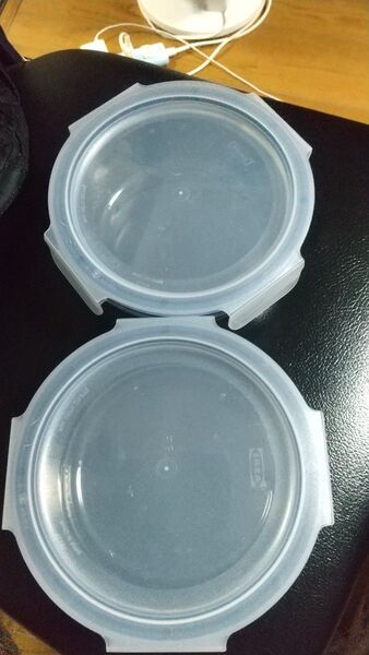 イケア ガラス 丸型保存容器 400ml 2個セット