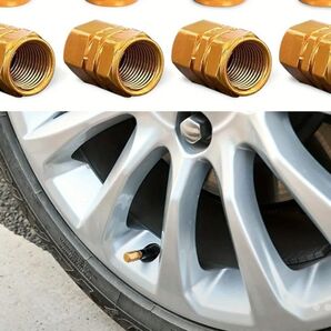 エアバルブキャップ 4個セット ゴールド