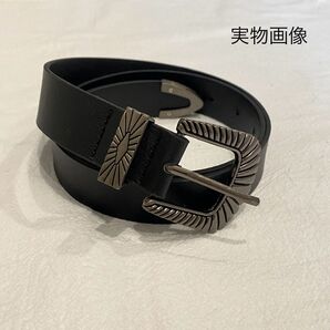 ウエスタンベルト アメカジ ブラック シルバー カジュアル ユニセックス レザー