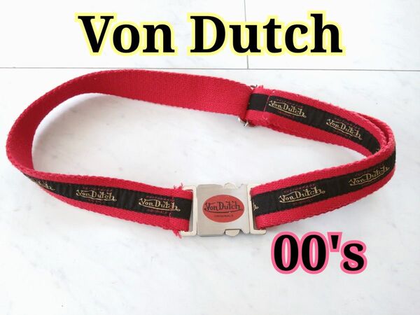 【値下げ】Von Dutch ベルト レッド 00's Y2K ボンダッチ