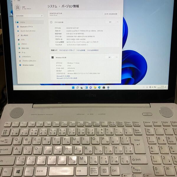 LIFEBOOK AH77/ corei7 7700HQ HDD 1TB メモリ8GB Blu-ray タッチパネル