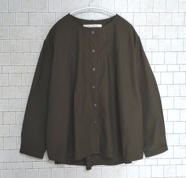 plaisir du sabbatum ノーカラー シャツ ブラウス 羽織 七分袖