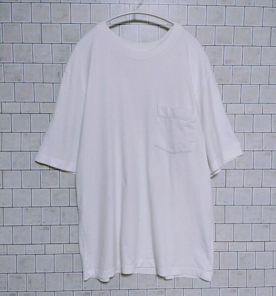 UNIQLO/ユニクロ オーバーサイズ ポケツキTシャツ L 446935 半袖Tシャツ ホワイト 白