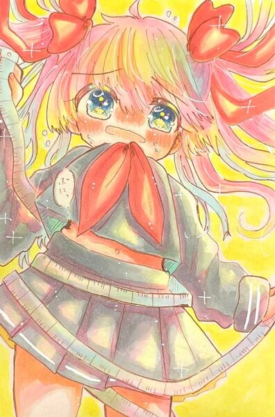 【送料込】オリジナル 手描きイラスト ダイエット 【ハガキサイズ】