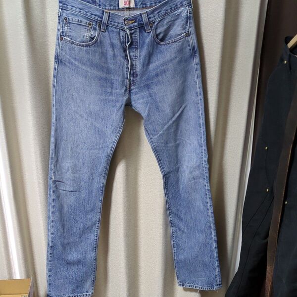 Levi's 501XX W33L34 W86cm×L85cm ゴールデンサイズ リペアあり デニムパンツ ブルー系 古着
