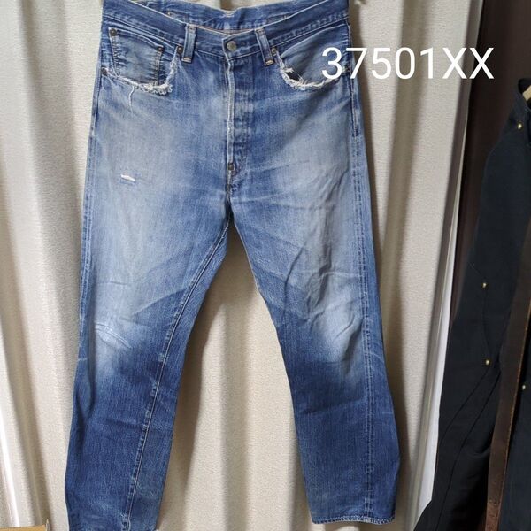 希少 Levi's 501xx 37501XX 1937年復刻モデル W36L34 W84cmL80cm リペアあり BIGE