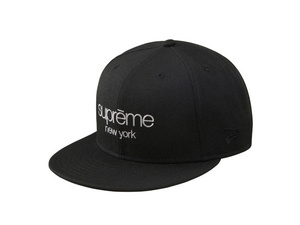 supreme 10aw classic logo new era black 7 3/8