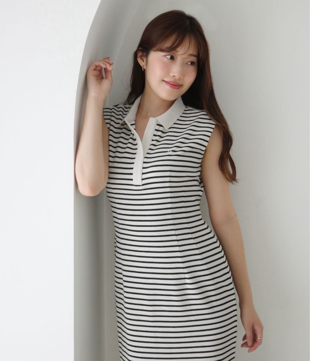herlipto French Sleeve Polo Long Dress ポロ ワンピース