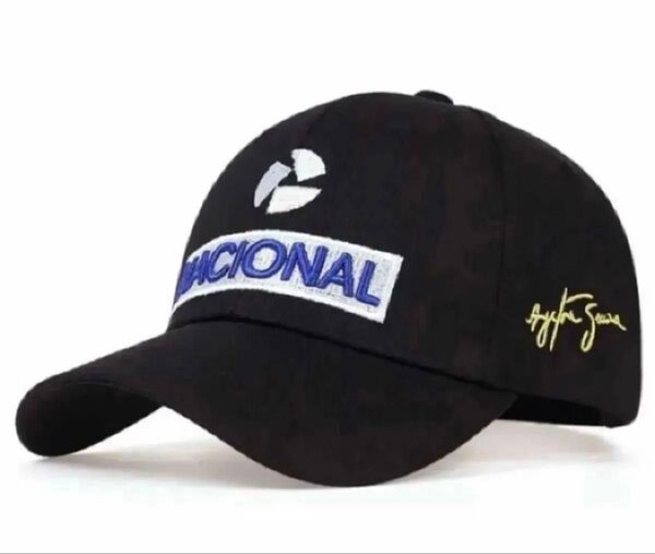 帽子/野球帽/スポーツキャップ『アイルトン・セナ サイン刺繍入り NACIONAL ブラック』新品