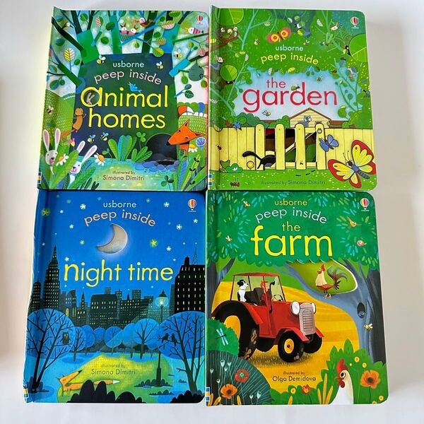 usborne 英語しかけ絵本【新品】4冊セット 動物・ナイトタイム まとめ売り