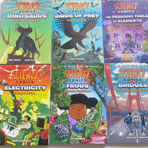 英語まんが Science comics 6冊 洋書 サイエンス 恐竜 元素記号