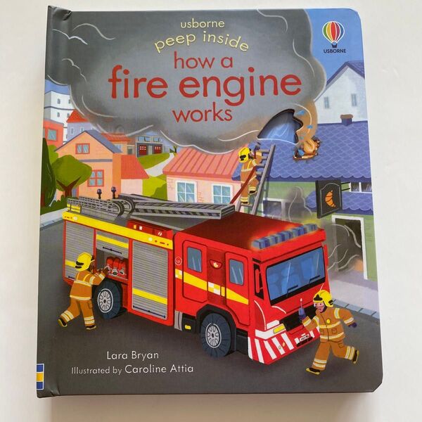 英語絵本 Fire Engine 消防車 しかけボードブック Usborne