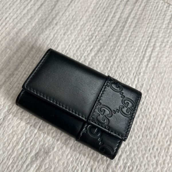 GUCCI 6連キーケース ブラック レザー