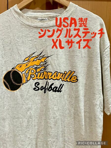 USA製 シングルステッチ ビンテージTシャツ ONEITA ソフトボール 90s