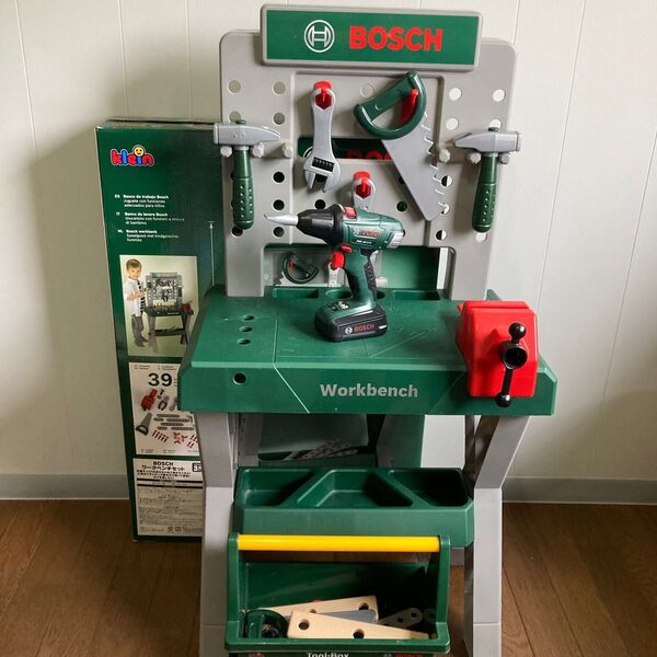 BOSCH おもちゃ 男の子 ワークベンチ セット 工具 電動工具 卓上ボール盤 作業台 DIY