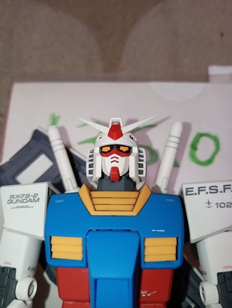 ガンダム プラモデル MG G ファイター MG ガンダムver. 2.0 完成品 目も塗装しました