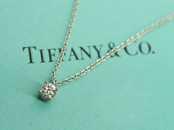 TIFFANY&Co. ティファニーソリティア天然ダイヤネックレス Pt950