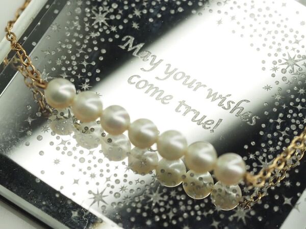 MIKIMOTO ミキモト ベビーパール 素敵なラインネックレス K14YG