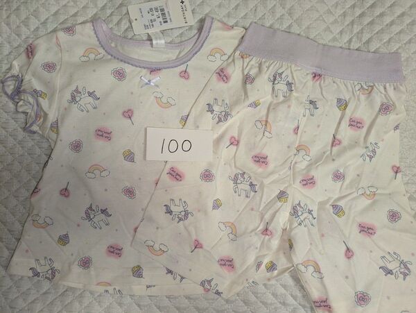 新品 100 パジャマ ナイトウエア 半袖 女の子 ルームウェア
