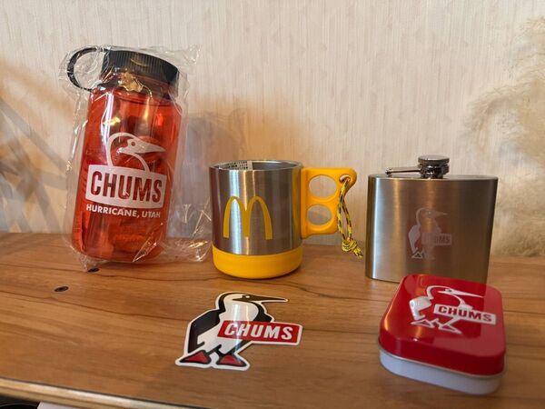 CHUMS チャムス 雑誌付録など5点まとめ売り コップ&タンブラー&はさみ&ステッカー&ボトル