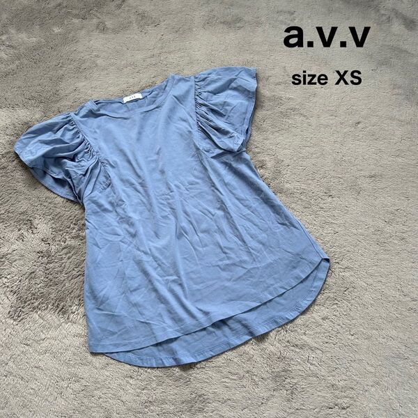 a.v.v ブラウス フリルブラウス 半袖フリル フリル袖トップス XS