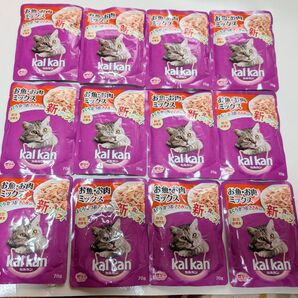新 カルカン パウチ お魚・お肉ミックス まぐろ・かつお・ささみ入り70g×12