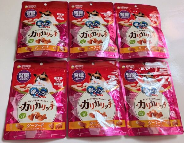 銀のスプーン おいしい顔 腎臓の健康維持用 カリカリシーフード 60g×6コ