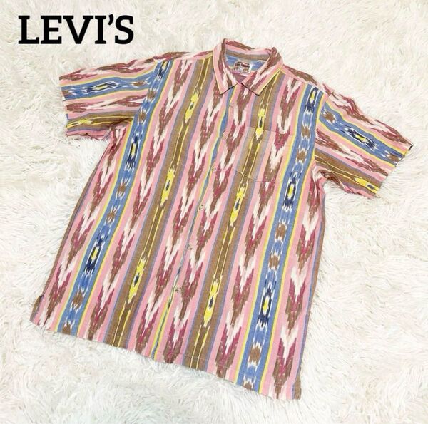 レア LEVI'S リーバイス ネイティブパターンシャツ 半袖 M 半袖シャツ アロハシャツ 春夏 コットン