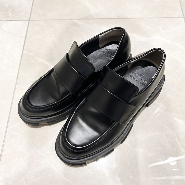 アダムエロペ 厚底ローファー 23cm 黒 ブラック レディース 靴 シューズ