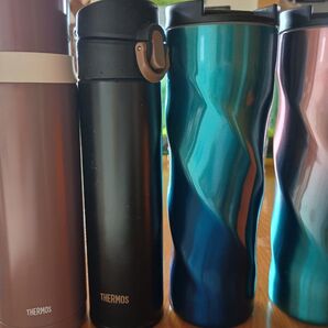 THERMOS 水筒2本 蓋付きタンブラー(ノーブランド)2本 4点セット